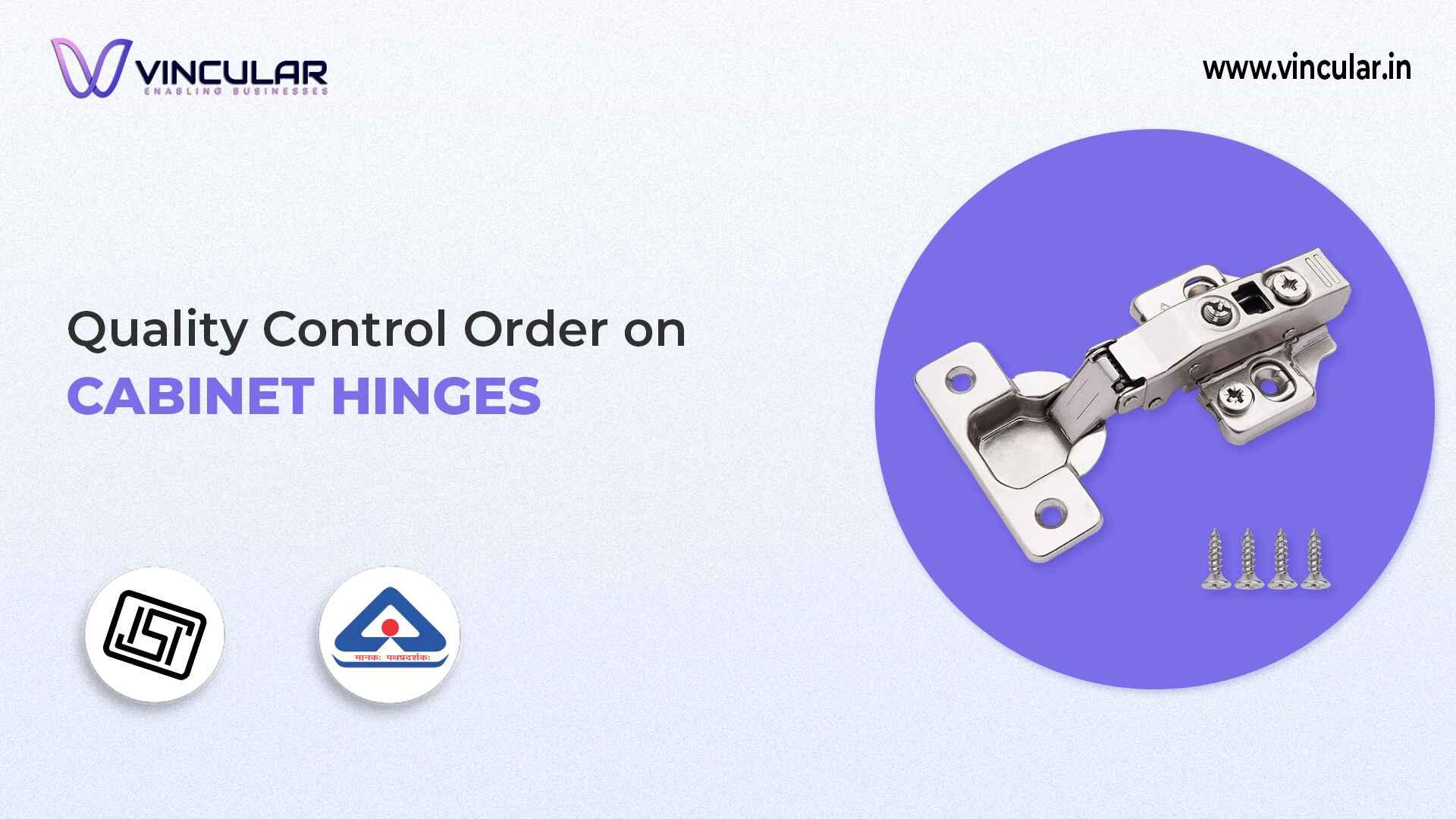 BIS-ISI Certificate for Cabinet hinges