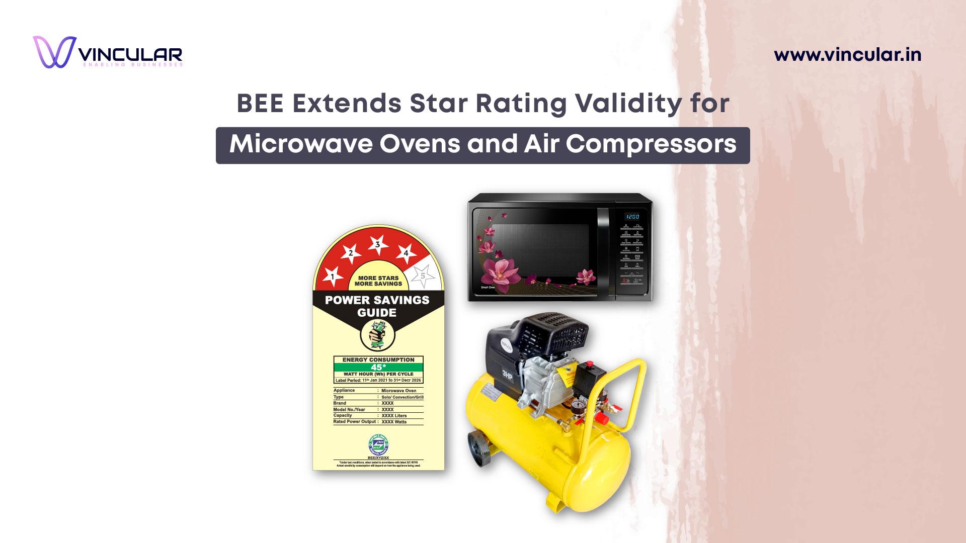 BEE Extends Star Rating Validity for Microwave Ovens and Air Compressors - Banner