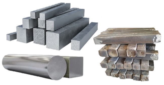 Steel ingots, billets and blooms for producing springs, rivets and screws for general engineering applications 