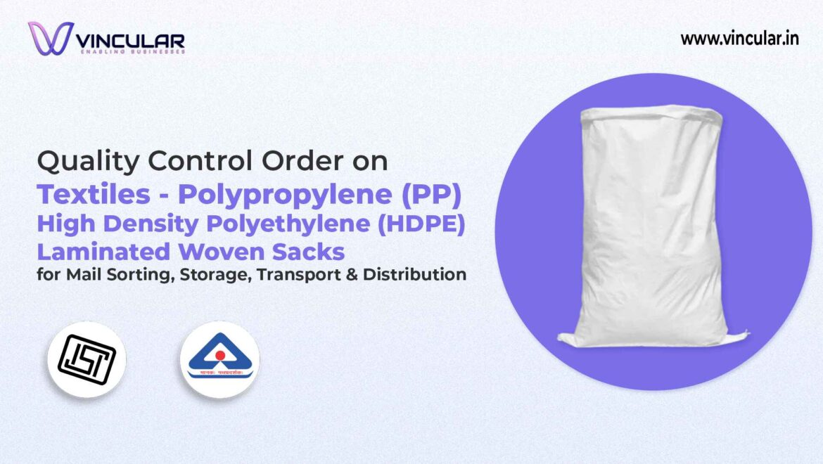 BIS-ISI Certificate for PP/HDPE Laminated Woven Sacks for Mail Operations